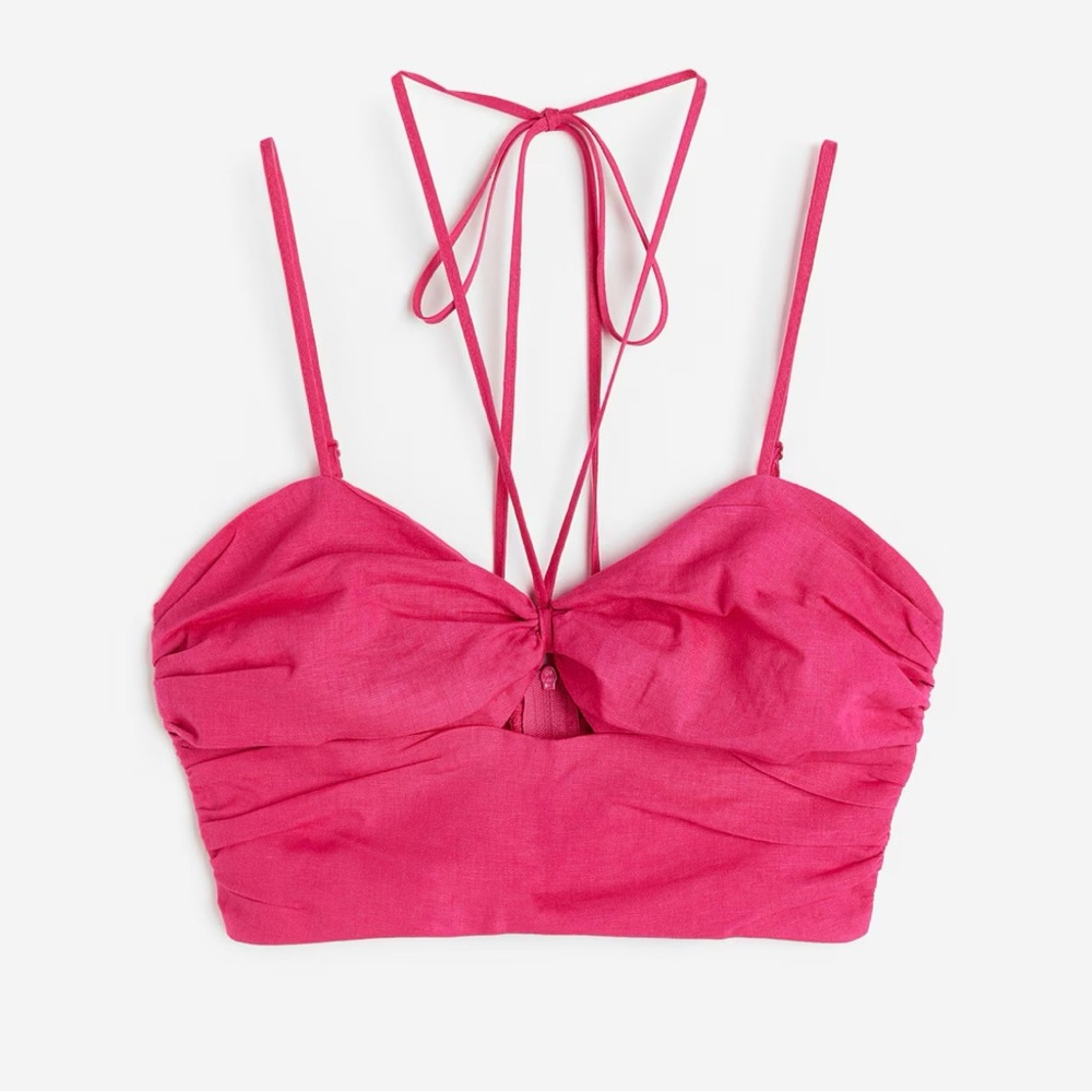 NWT H&M Linen Crop Top